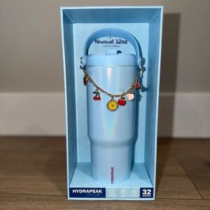 Hydrapeak Charmed Edition Glitter Blue Cherry heart fruit Charm 32 oz